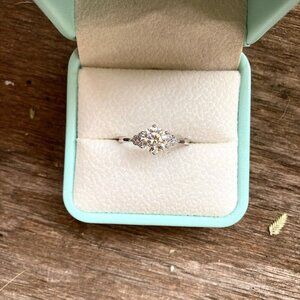 1 Ct Moissanite Engagement Ring, 925 Sterling Silver, Elegant & Opulent Style